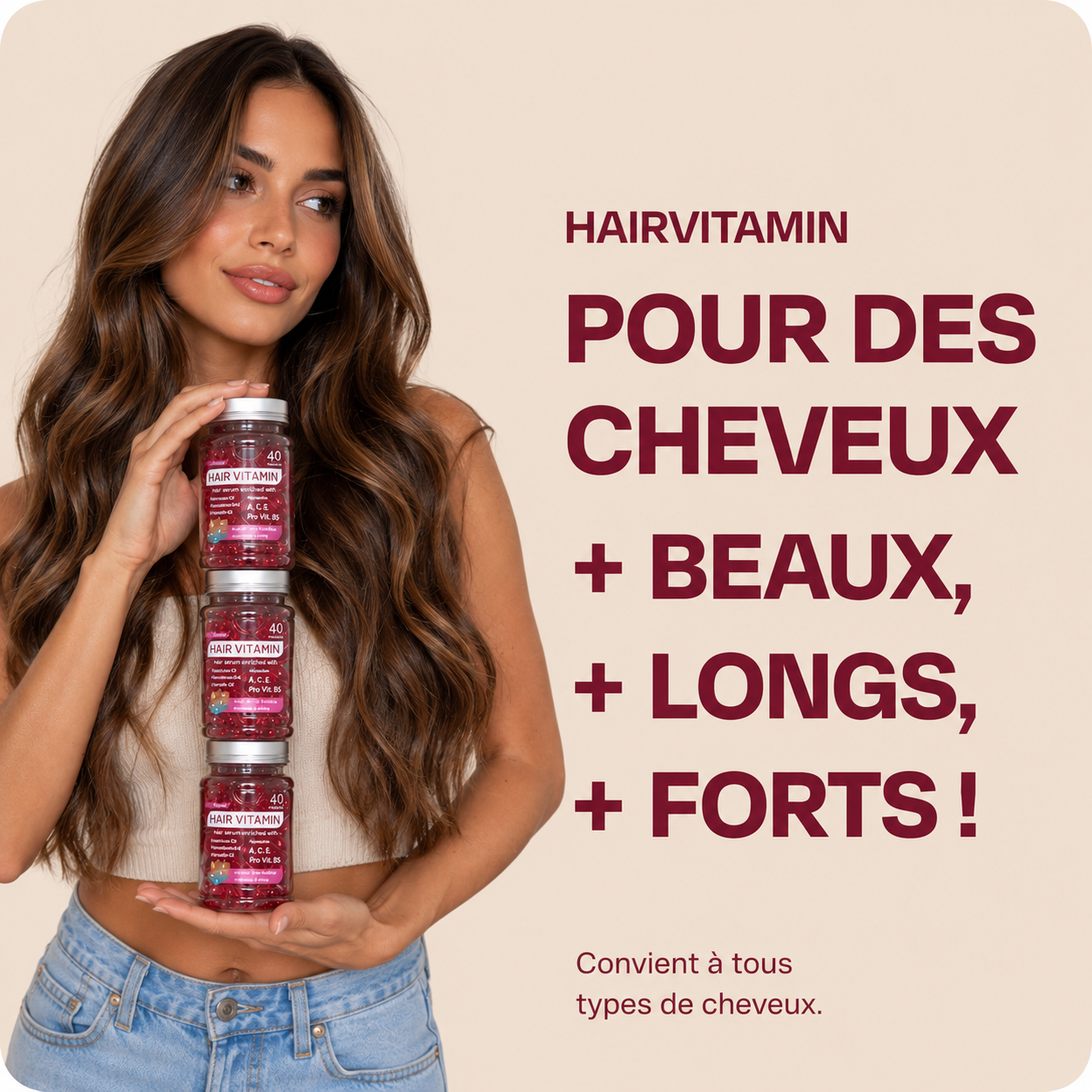 HairVitamin® : réparez enfin la source du problème: votre cuir chevelu, pour des cheveux longs, forts et beaux